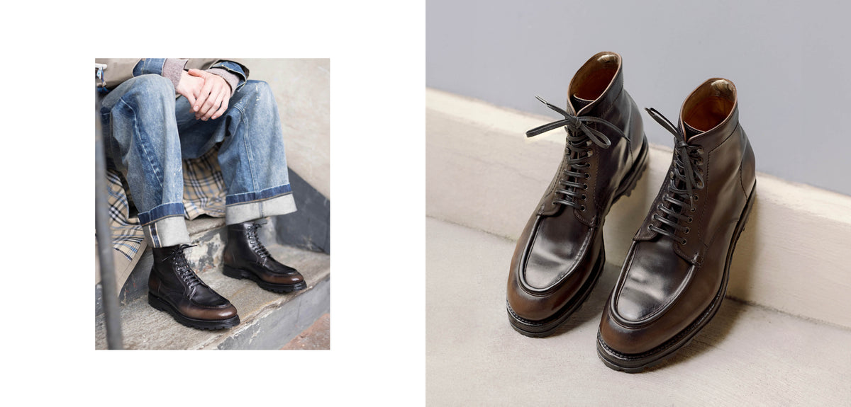 Officine Creative - men's brown lace up boots
