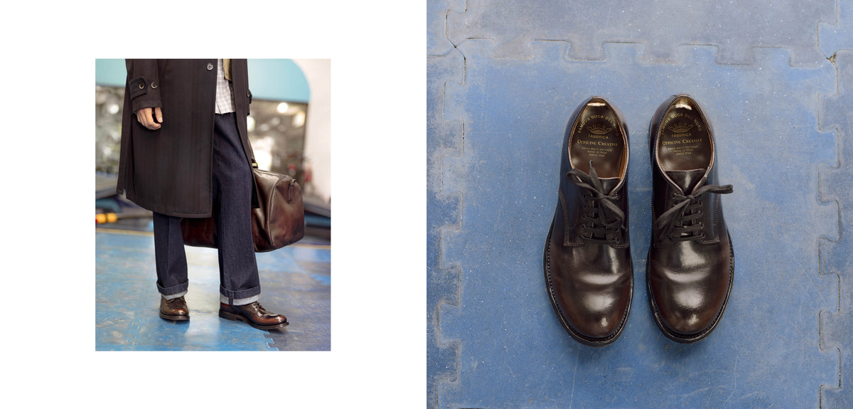 Officine Creative - Men's brown leather derby shoes
