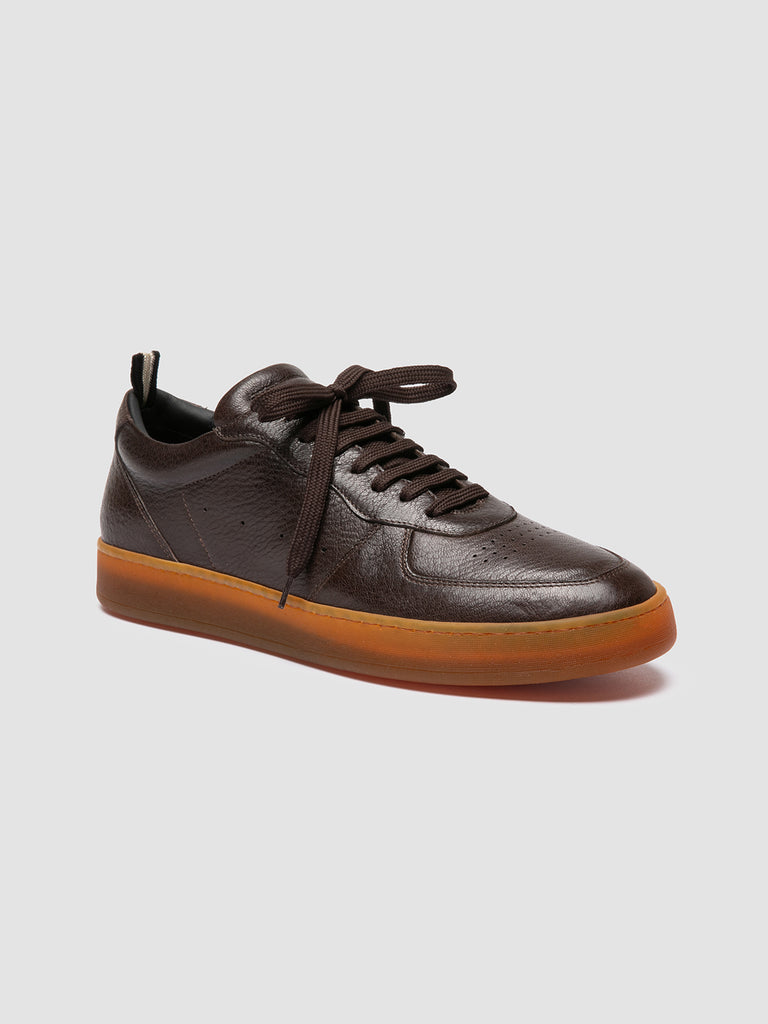 ASSET 001 - Brown Leather Low Top Sneakers Men Officine Creative - 3