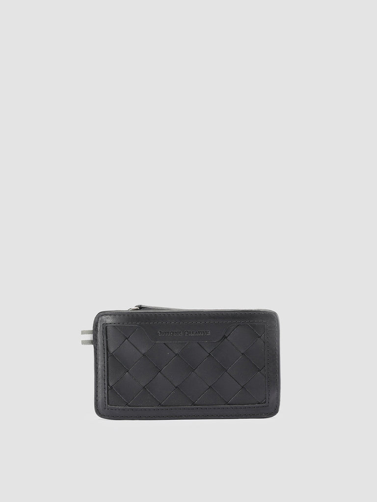 BERGE’ 103 - Black Woven Leather Card Holder