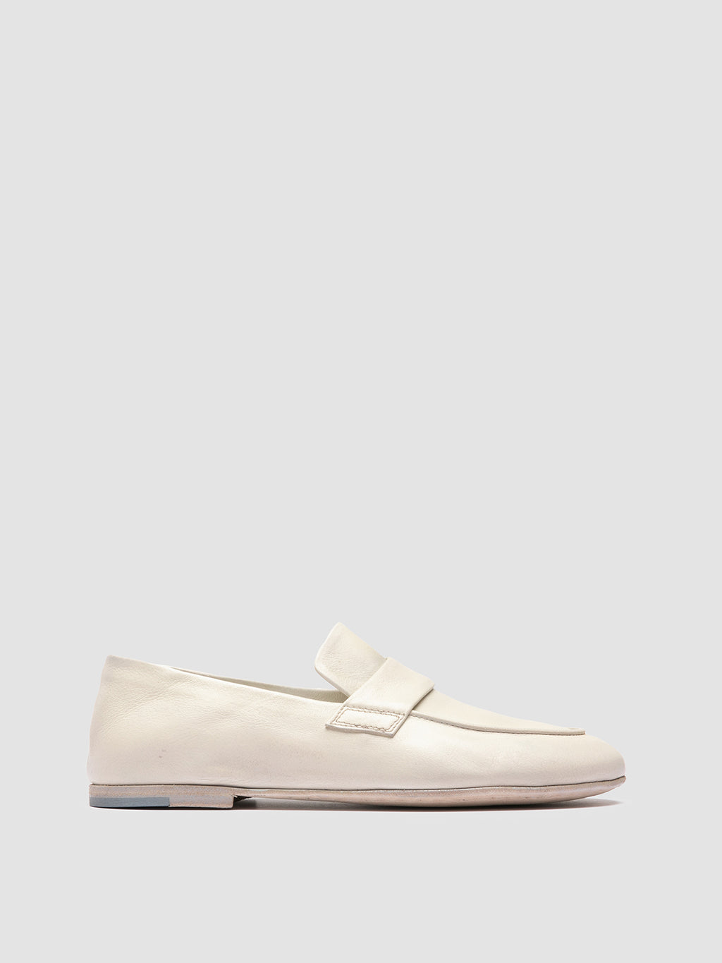 BLAIR DD 001 - weiße Penny-Slipper aus Leder