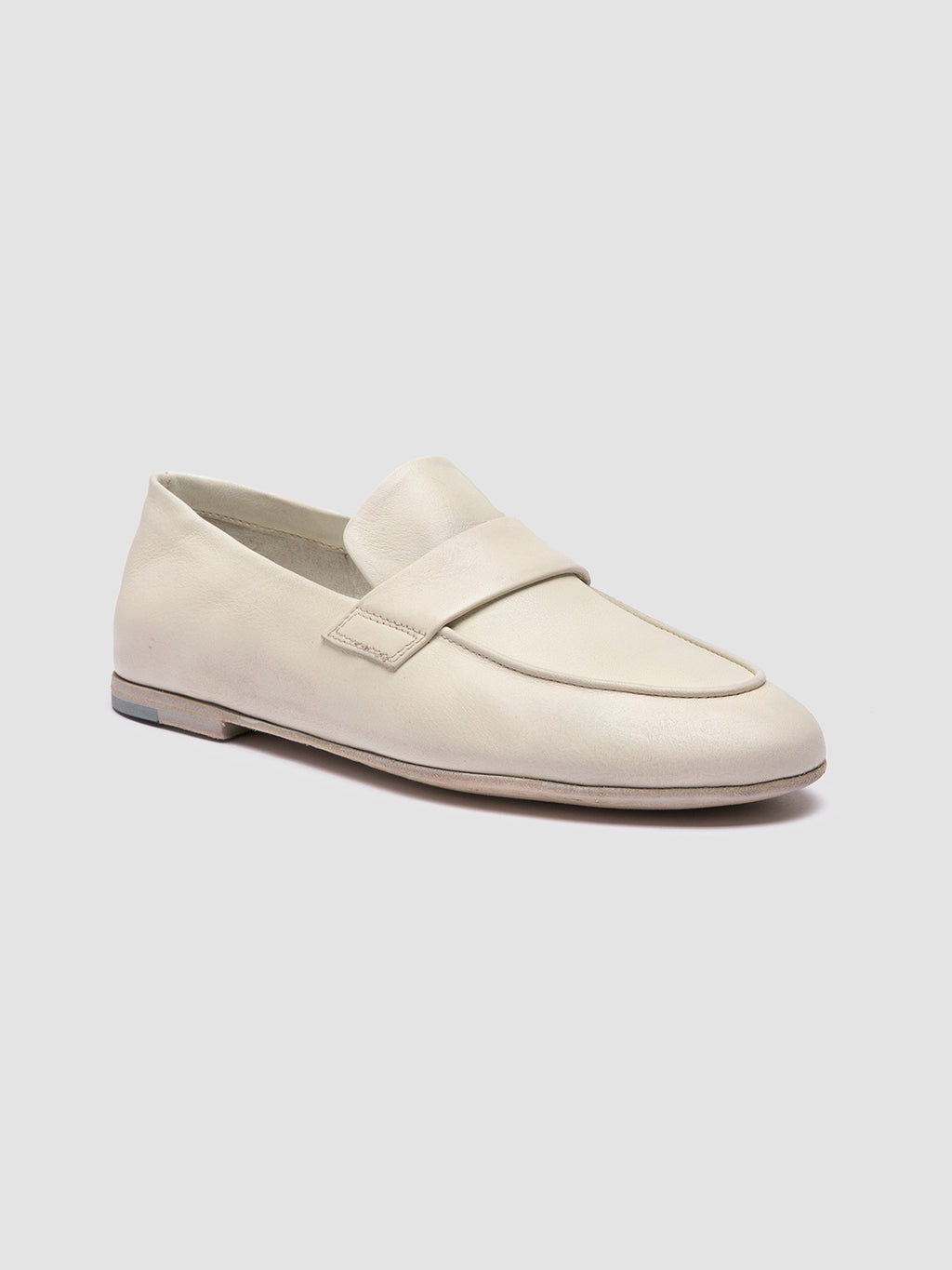 BLAIR DD 001 - weiße Penny-Slipper aus Leder