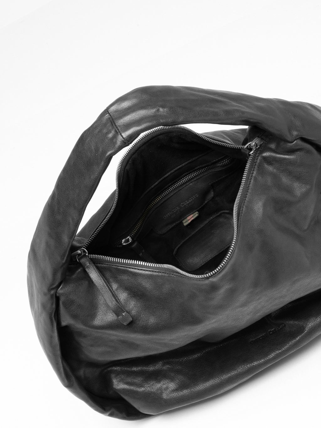 BOLINA 048 - Black Leather Shoulder Bag