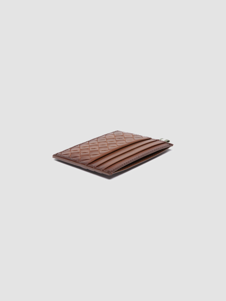 BOUDIN 122 - Brown Woven Leather Card Holder Officine Creative - 3