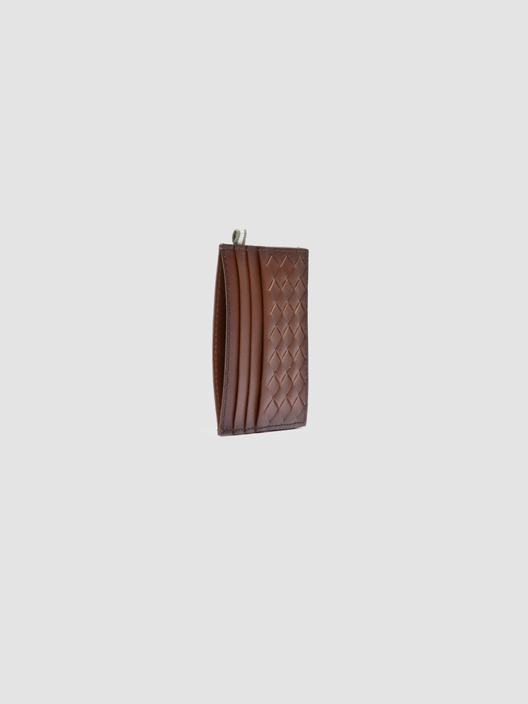 BOUDIN 122 - Brown Woven Leather Card Holder Officine Creative - 4