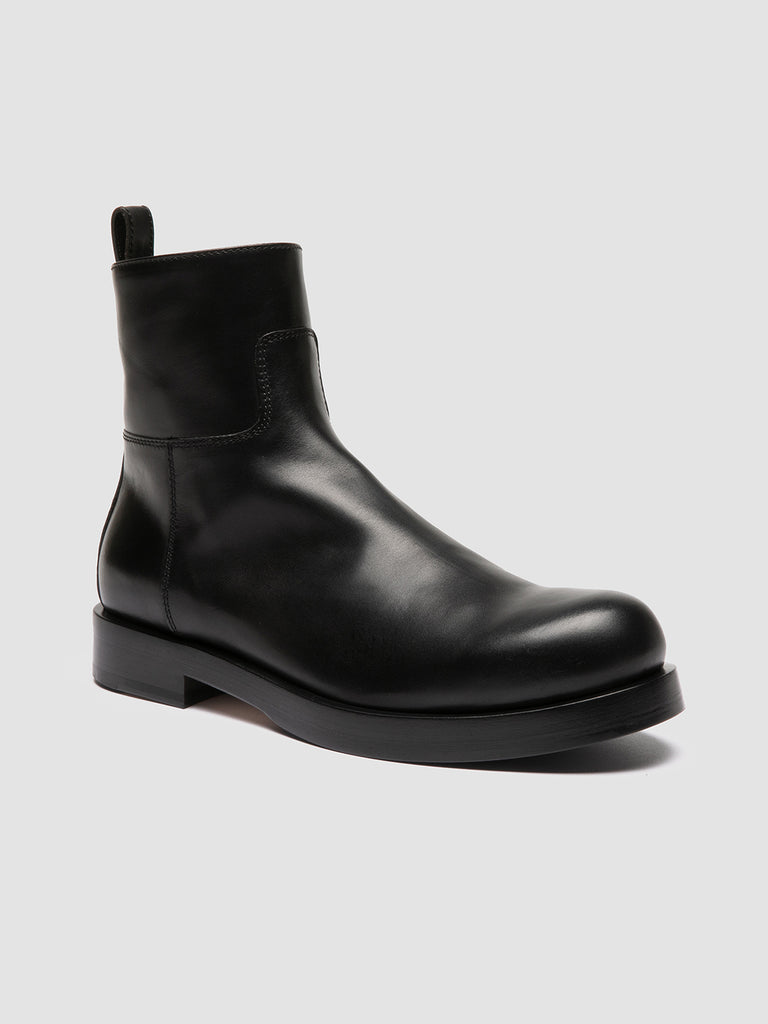 BULLA 003 - Black Leather Zipped Boots Officine Creative - 3