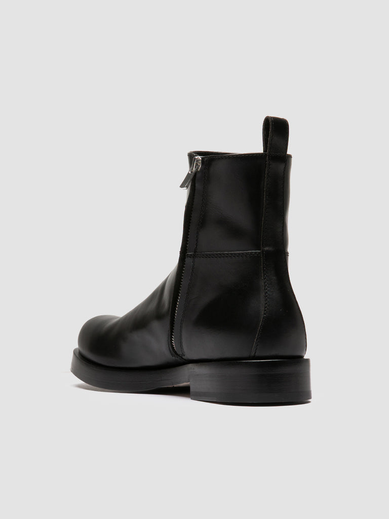 BULLA 003 - Black Leather Zipped Boots Officine Creative - 4