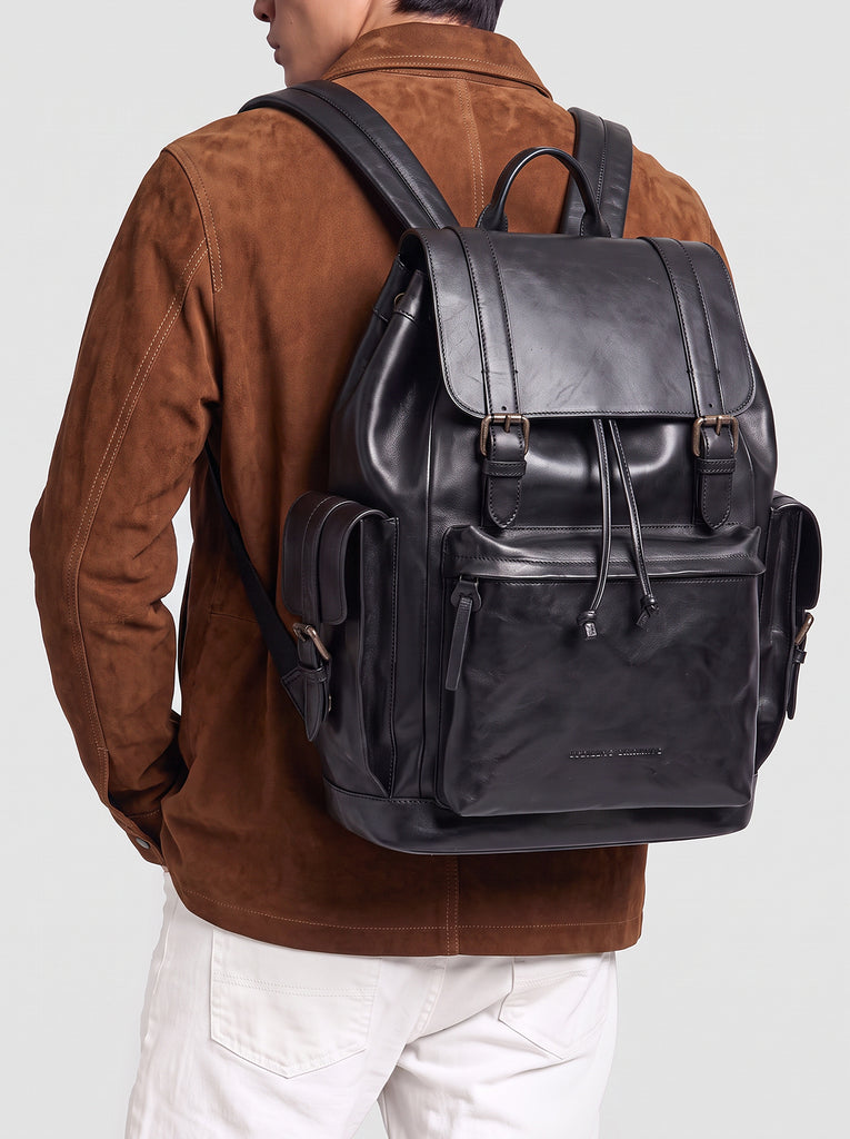 BOSTONIAN 003 - Black Leather Backpack