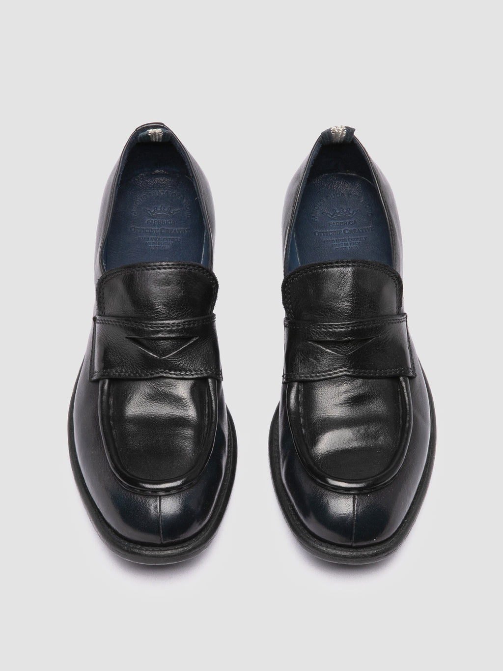 CALIXTE 020 - Navy Leather Penny Loafers Officine Creative - 2