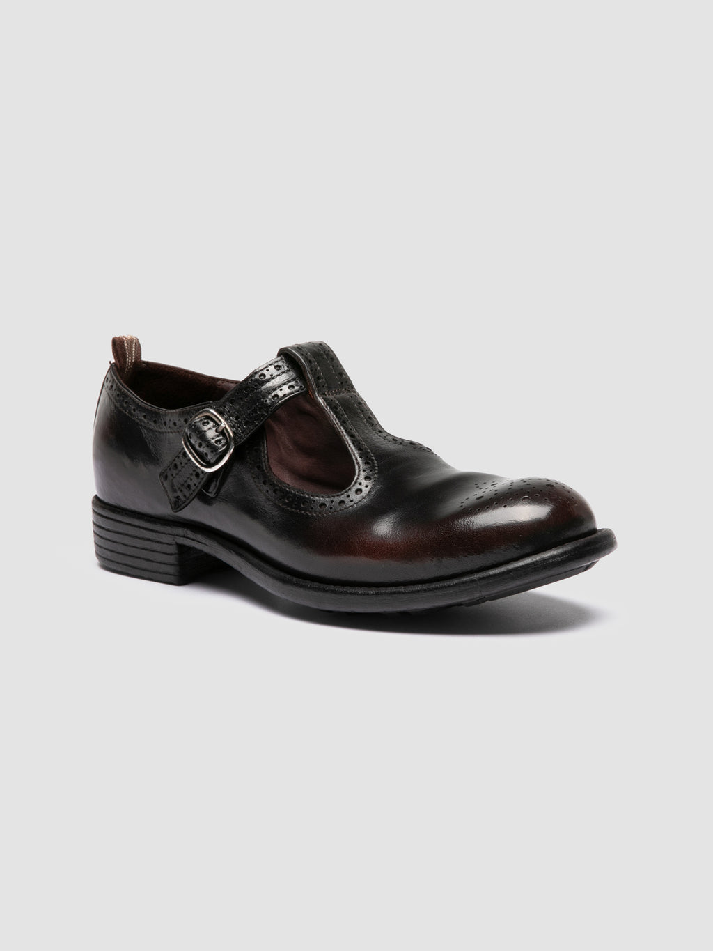CALIXTE 071 - Burgundy Leather T-Bar Shoes Officine Creative - 3