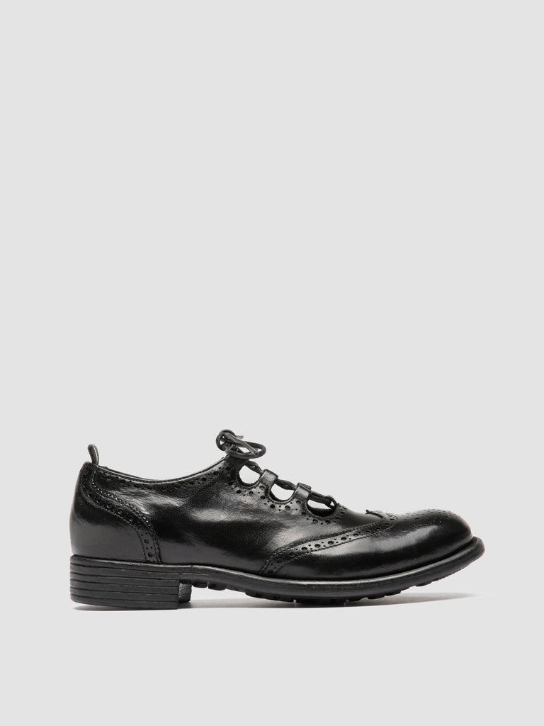 CALIXTE 084 - Black Leather Derby Shoes