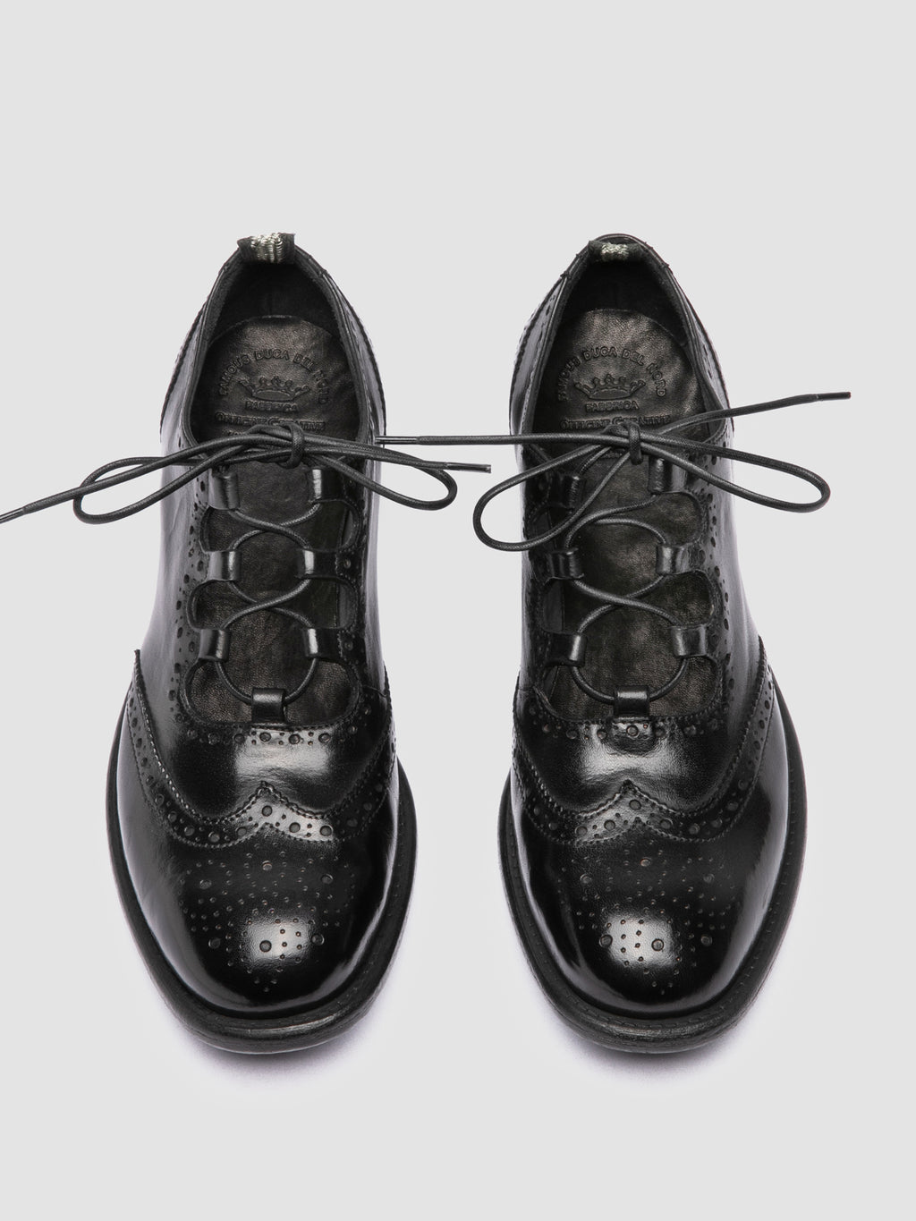CALIXTE 084 - Black Leather Derby Shoes