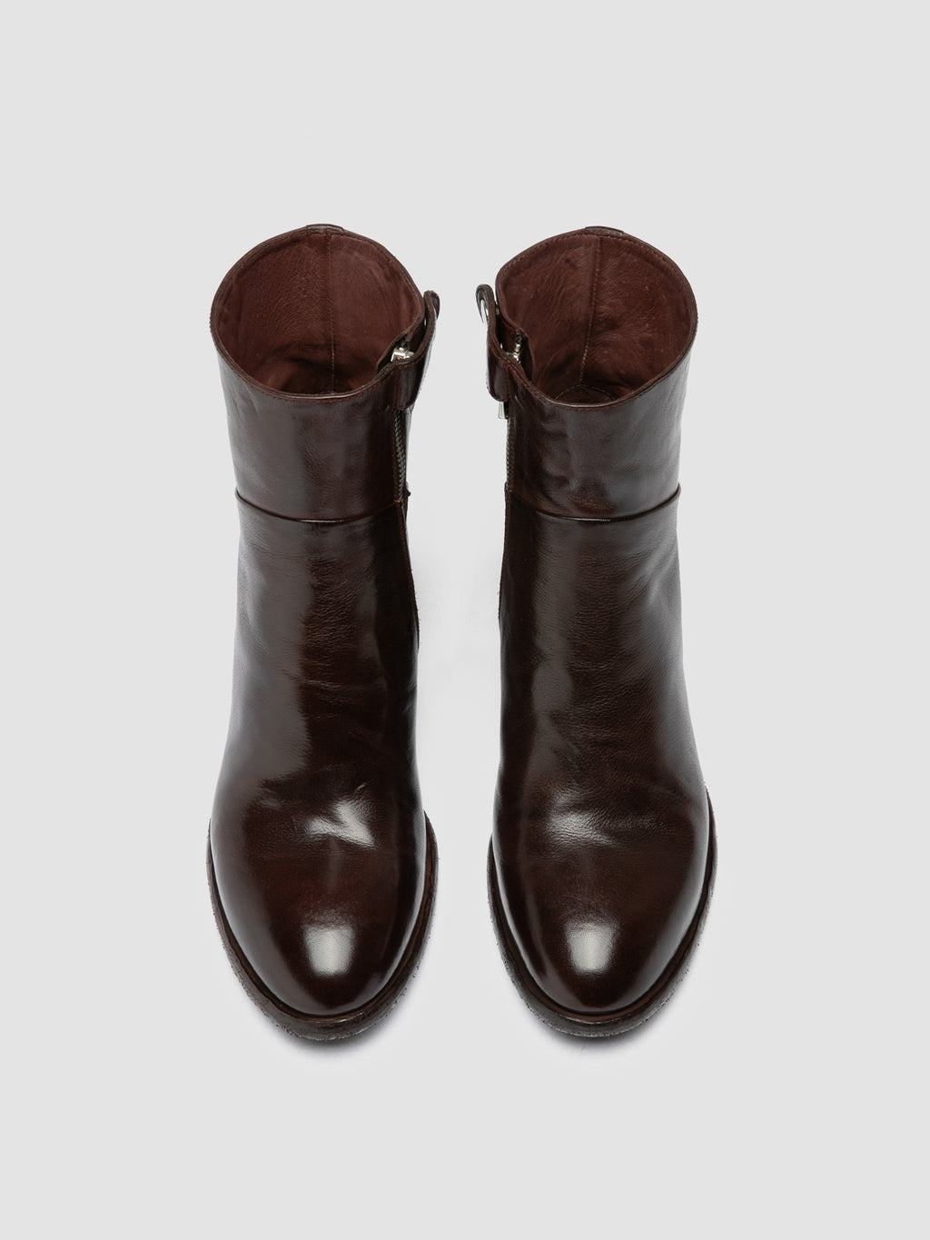 DENNER 107 - Burgundy Leather Zip Boots