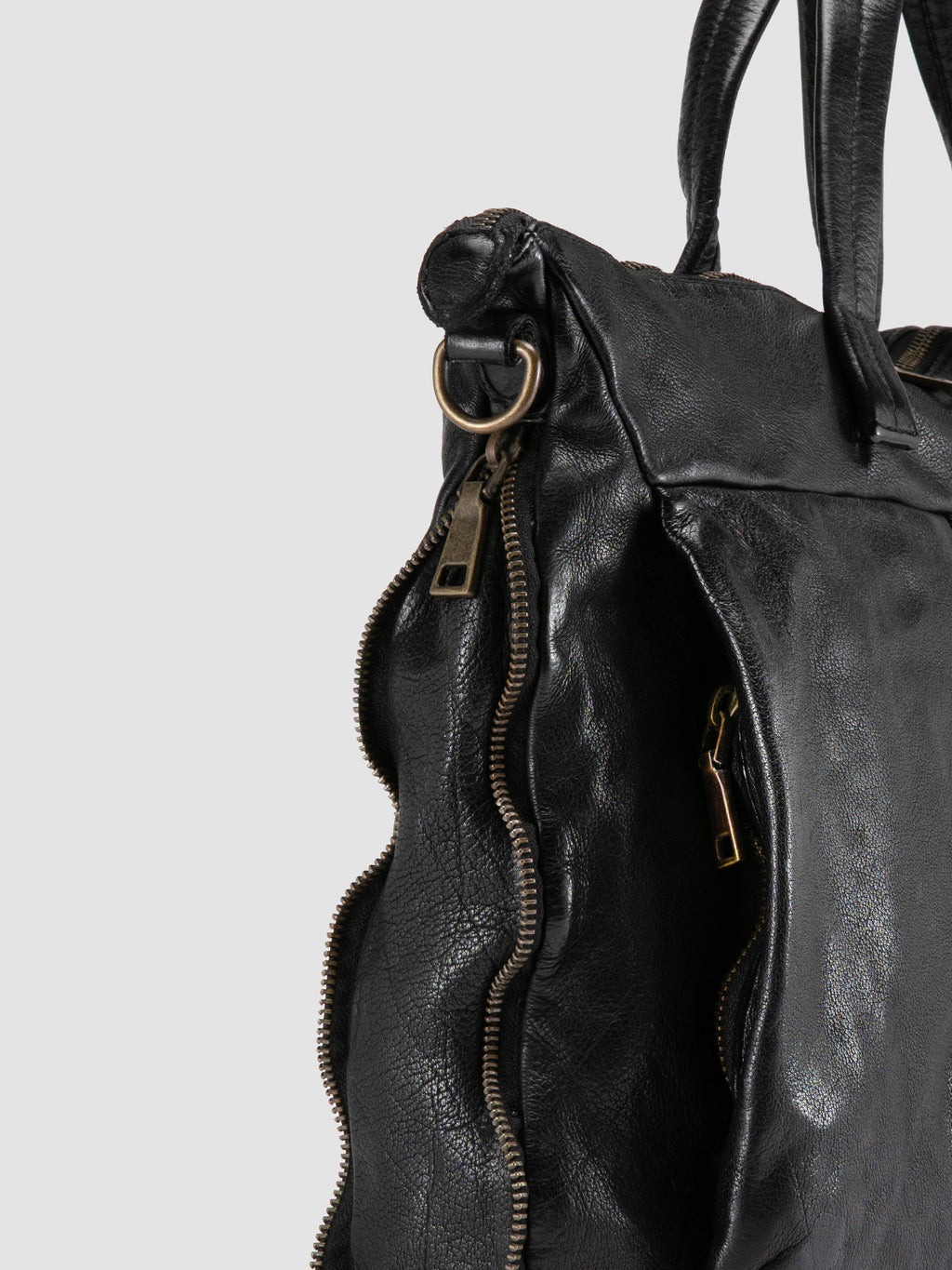 HELMET 046 - Black Leather Briefcase Officine Creative - 6