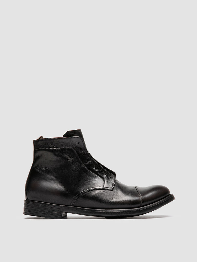 HIVE 005 - Grey Leather Zipped Boots