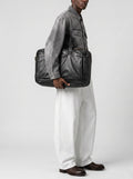 HELMET 056 - Black Leather Travel Bag