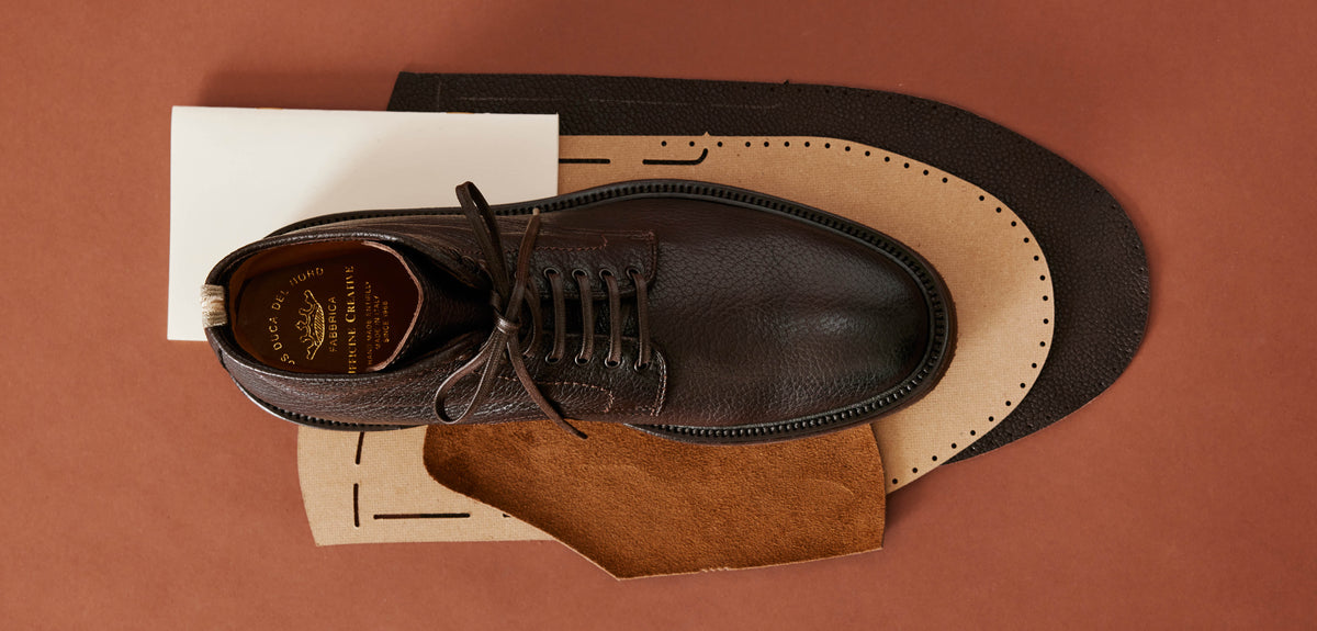 Officine Creative - Men's brown leather derby shoes