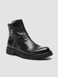 IKONIC 004 - Graue Lederstiefel mit Reißverschluss