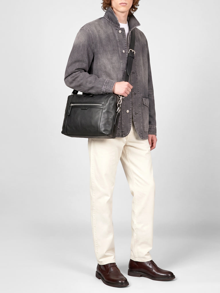 JULES 009 - Black Leather Briefcase