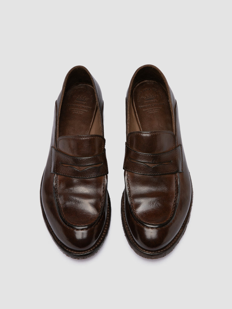 LEXIKON 140 - Brown Leather Penny Loafers Officine Creative - 2