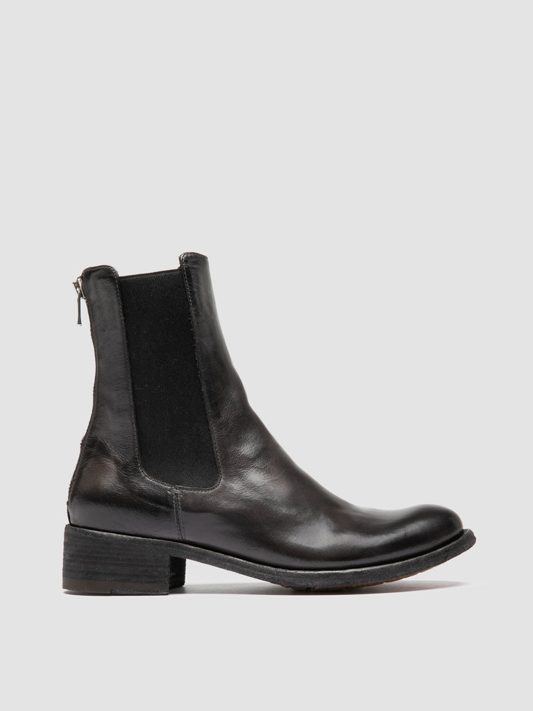 LISON 017 - Grey Leather Chelsea Boots