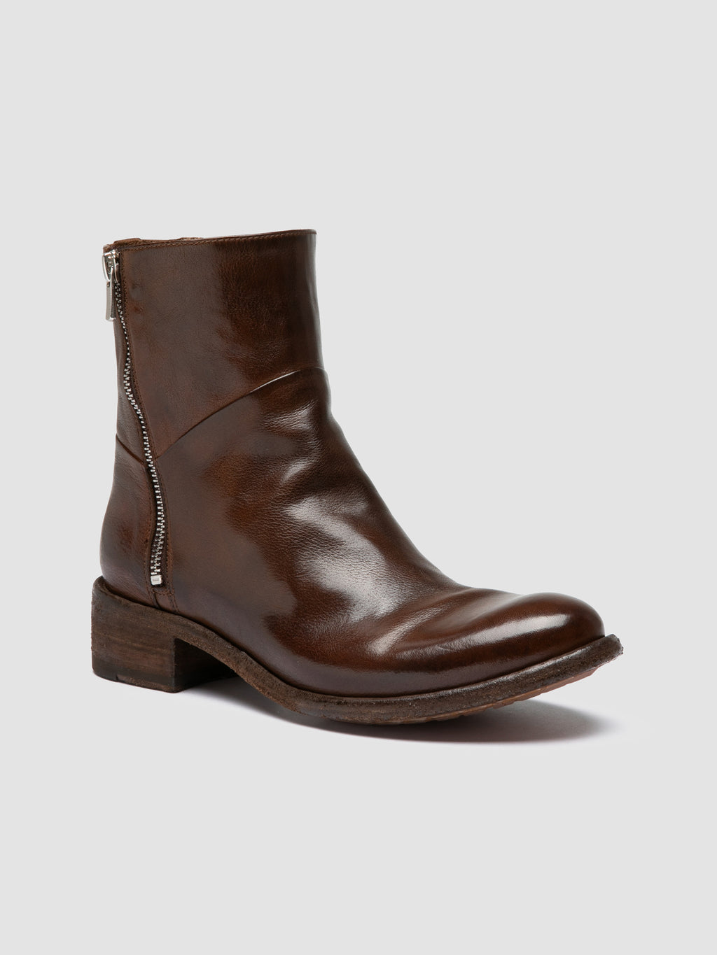LISON 066 - Brown Leather Zipped Boots Officine Creative - 3