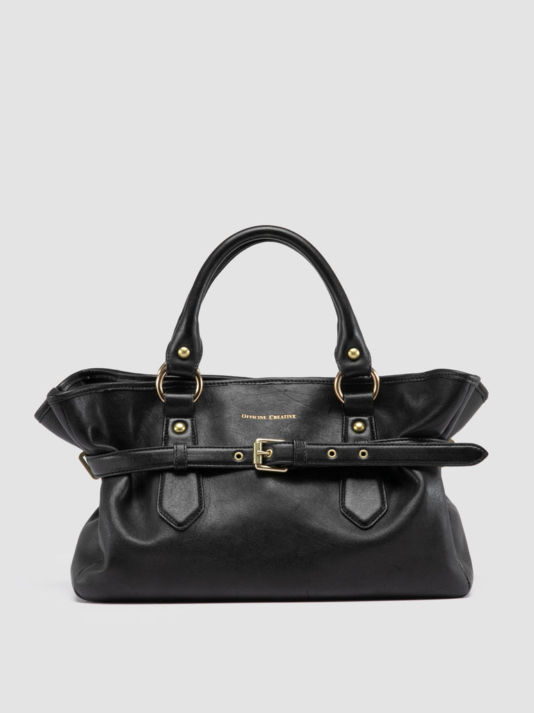 MEG 002 - Black Leather Handle Bag