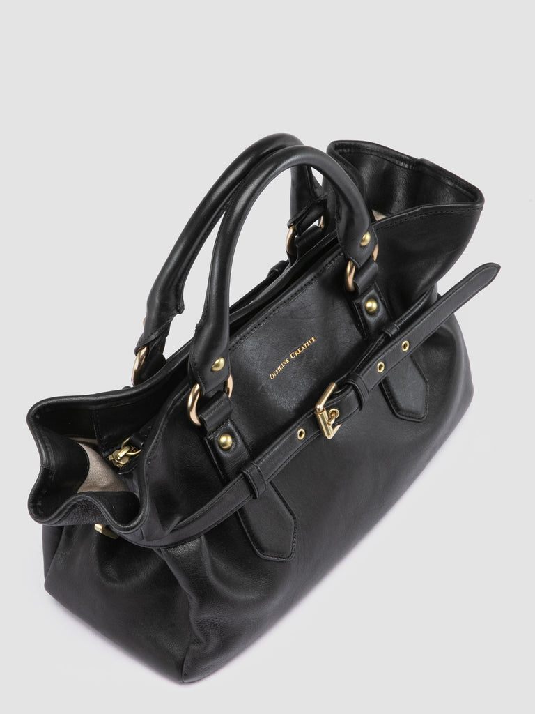 MEG 002 - Black Leather Handle Bag