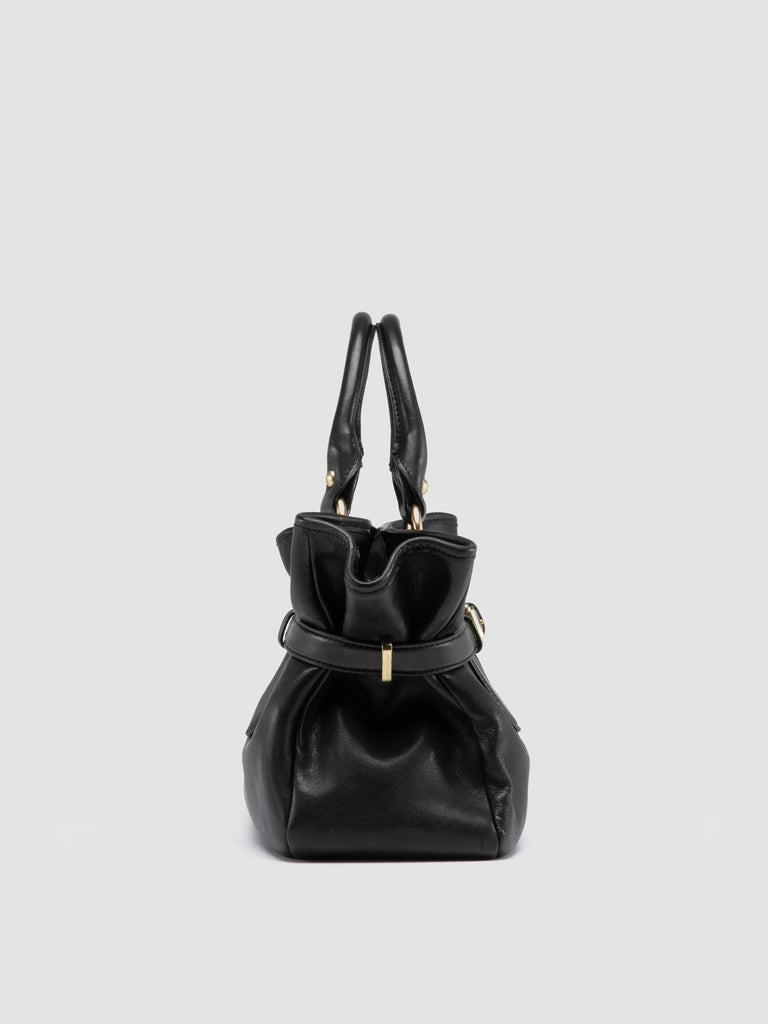 MEG 002 - Black Leather Handle Bag