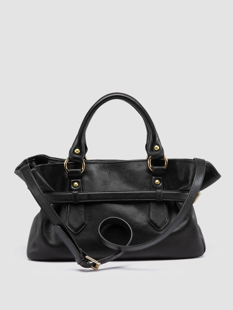 MEG 002 - Black Leather Handle Bag