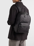 ARMOR 04 - Black Woven Leather Backpack
