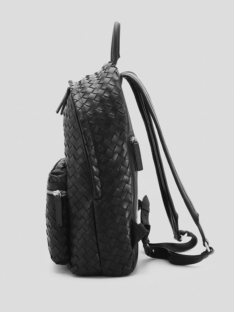 ARMOR 04 - Black Woven Leather Backpack Officine Creative - 4