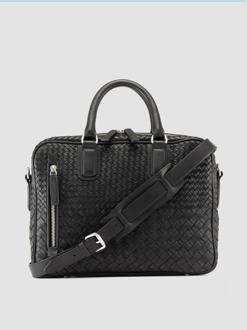 ARMOR 011 - Black Woven Leather Bag