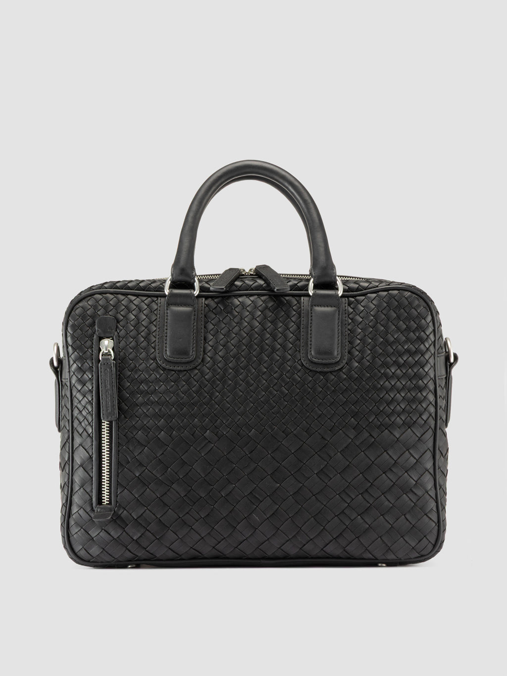 ARMOR 011 - Black Woven Leather Bag