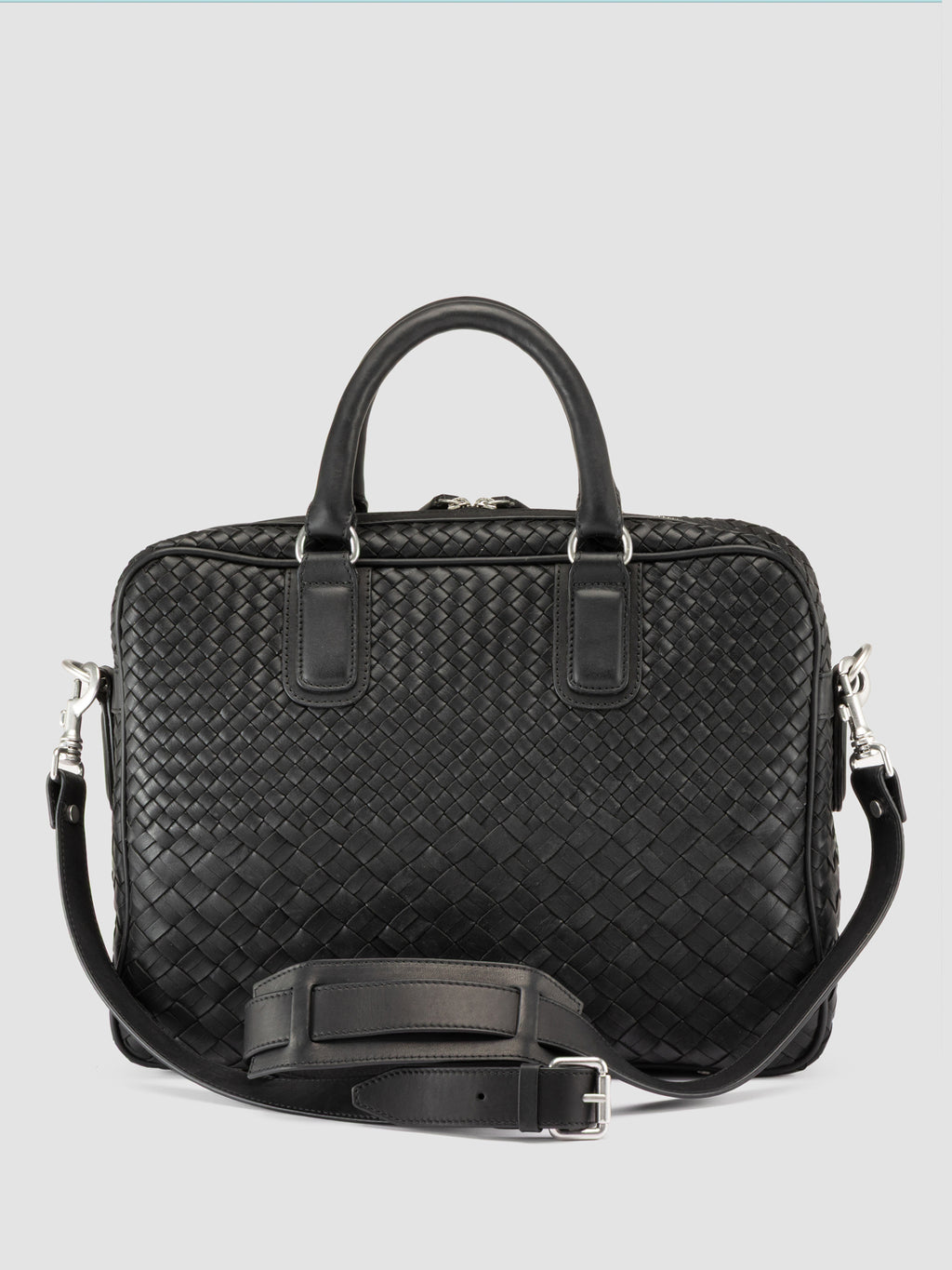 ARMOR 011 - Black Woven Leather Bag