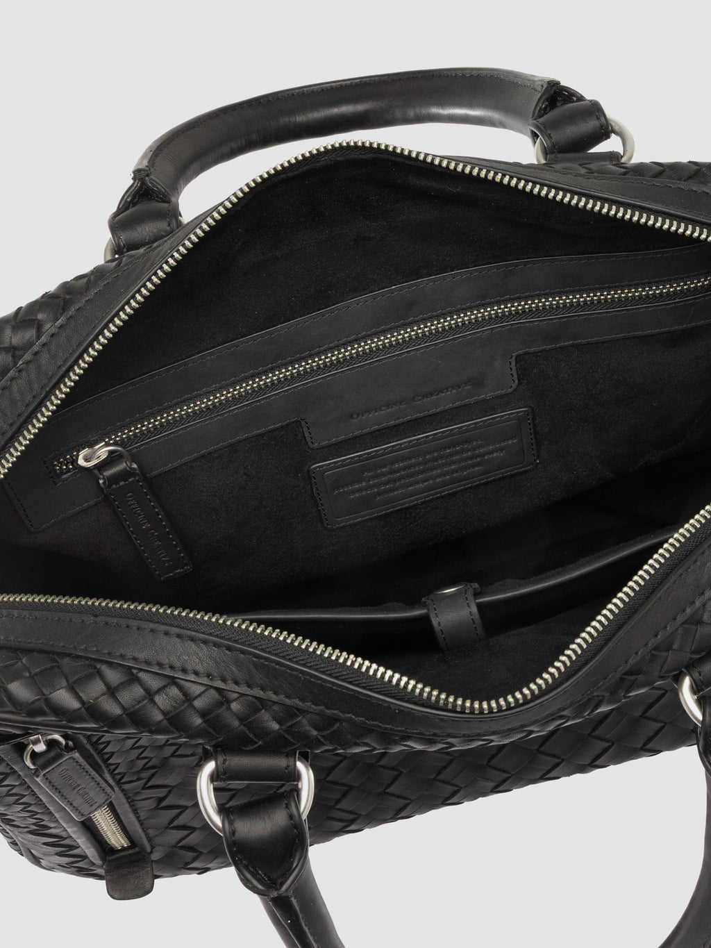ARMOR 011 - Black Woven Leather Bag