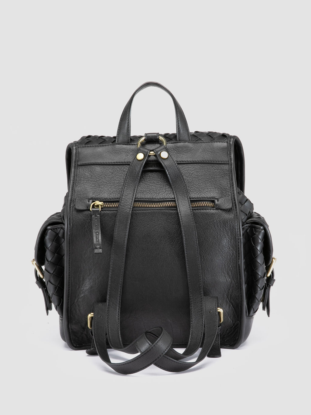 AURA 004 - Black Leather Backpack - image OCBAURA04BREED1000TU0 - 4