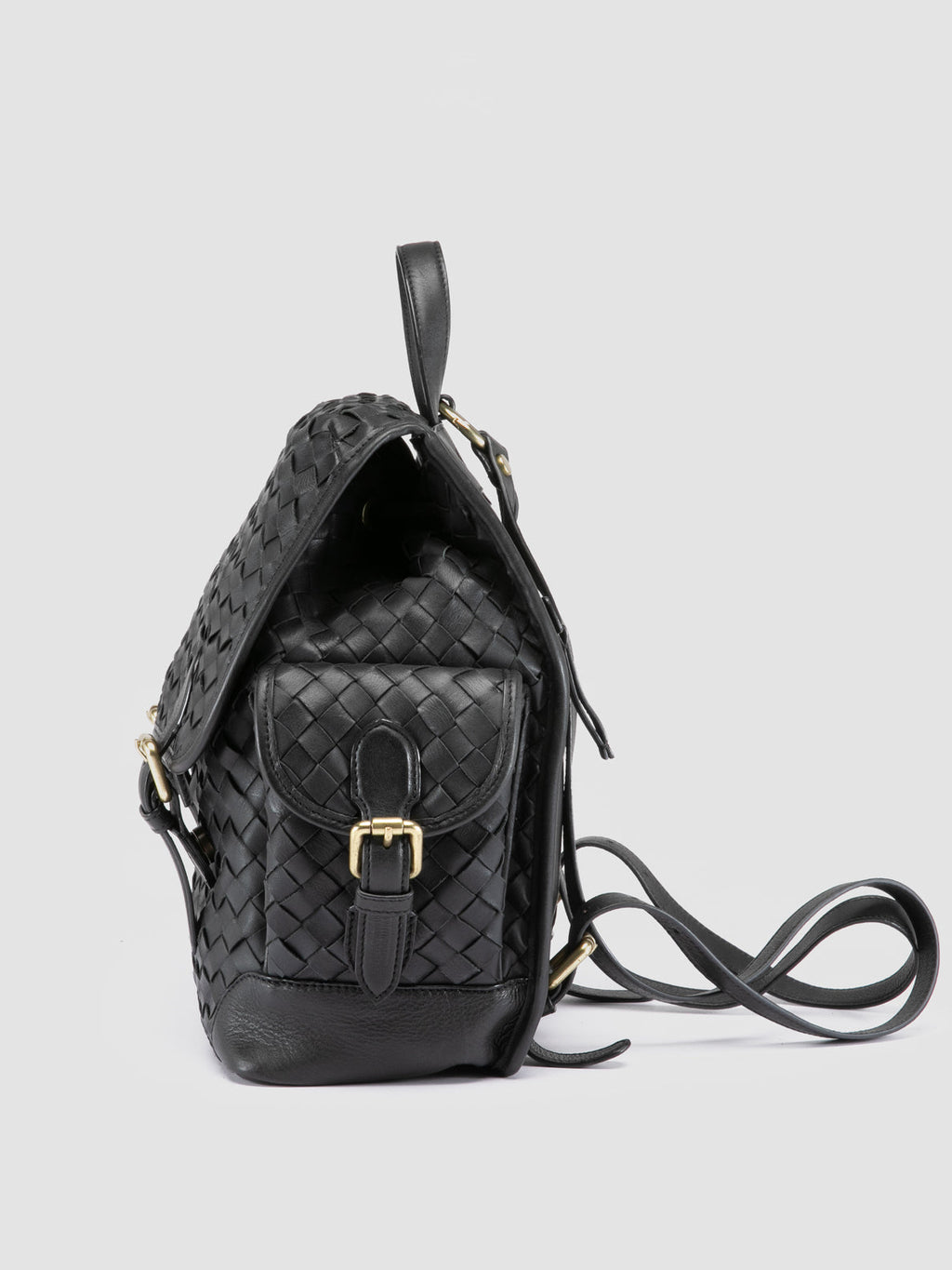 AURA 004 - Black Leather Backpack - image OCBAURA04BREED1000TU0 - 5