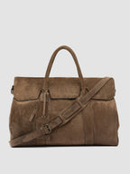 BOSTONIAN 001 - Braune Reisetasche aus Wildleder