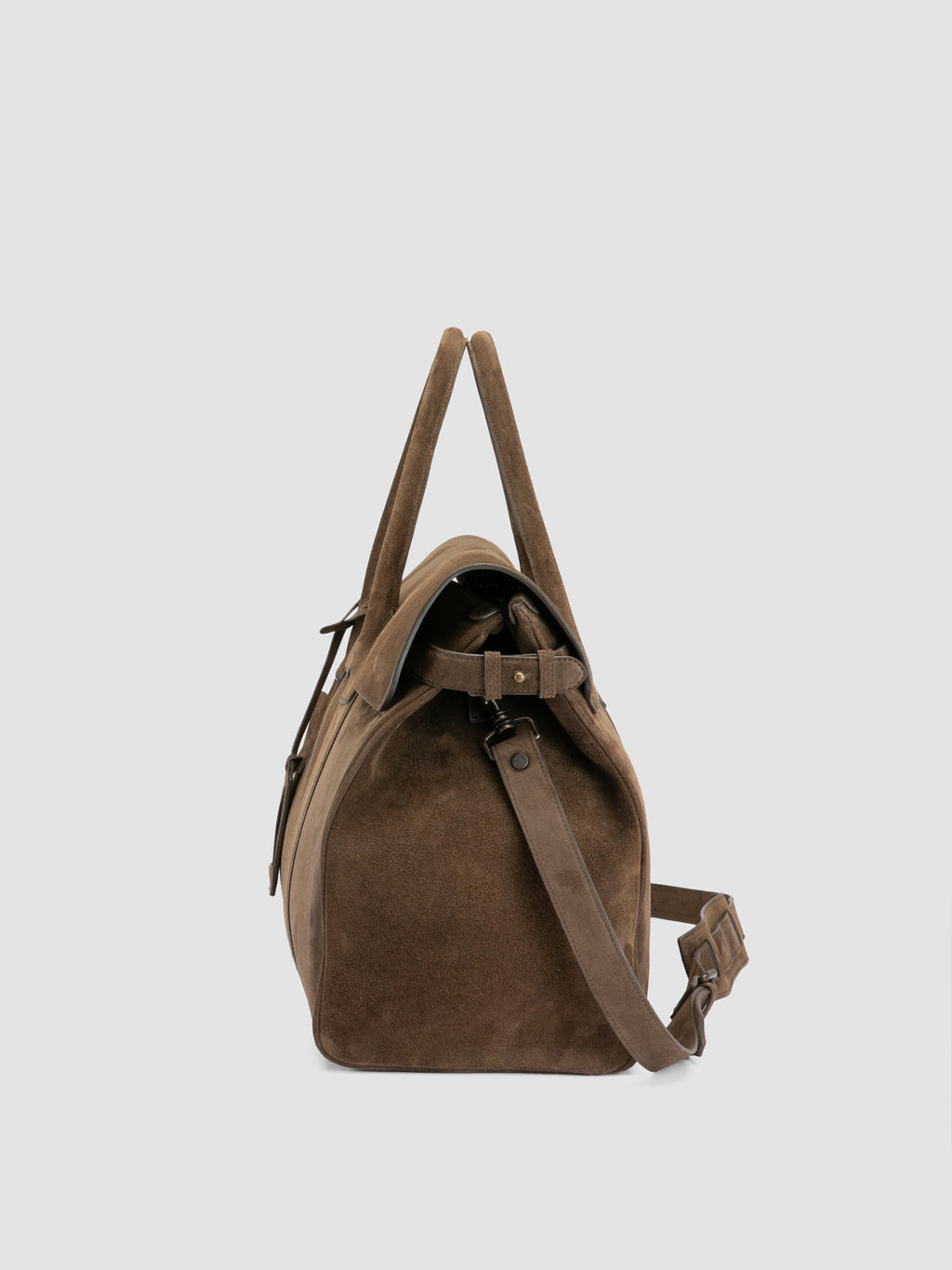 BOSTONIAN 001 - Braune Reisetasche aus Wildleder