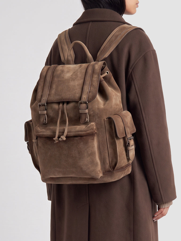 BOSTONIAN 003 - Brown Suede Backpack-hover
