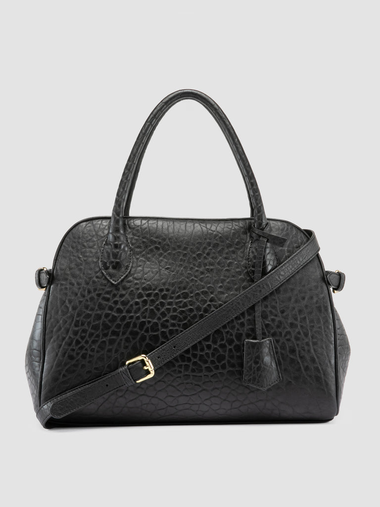 BOWLER 006 - Black Leather Shoulder Bag