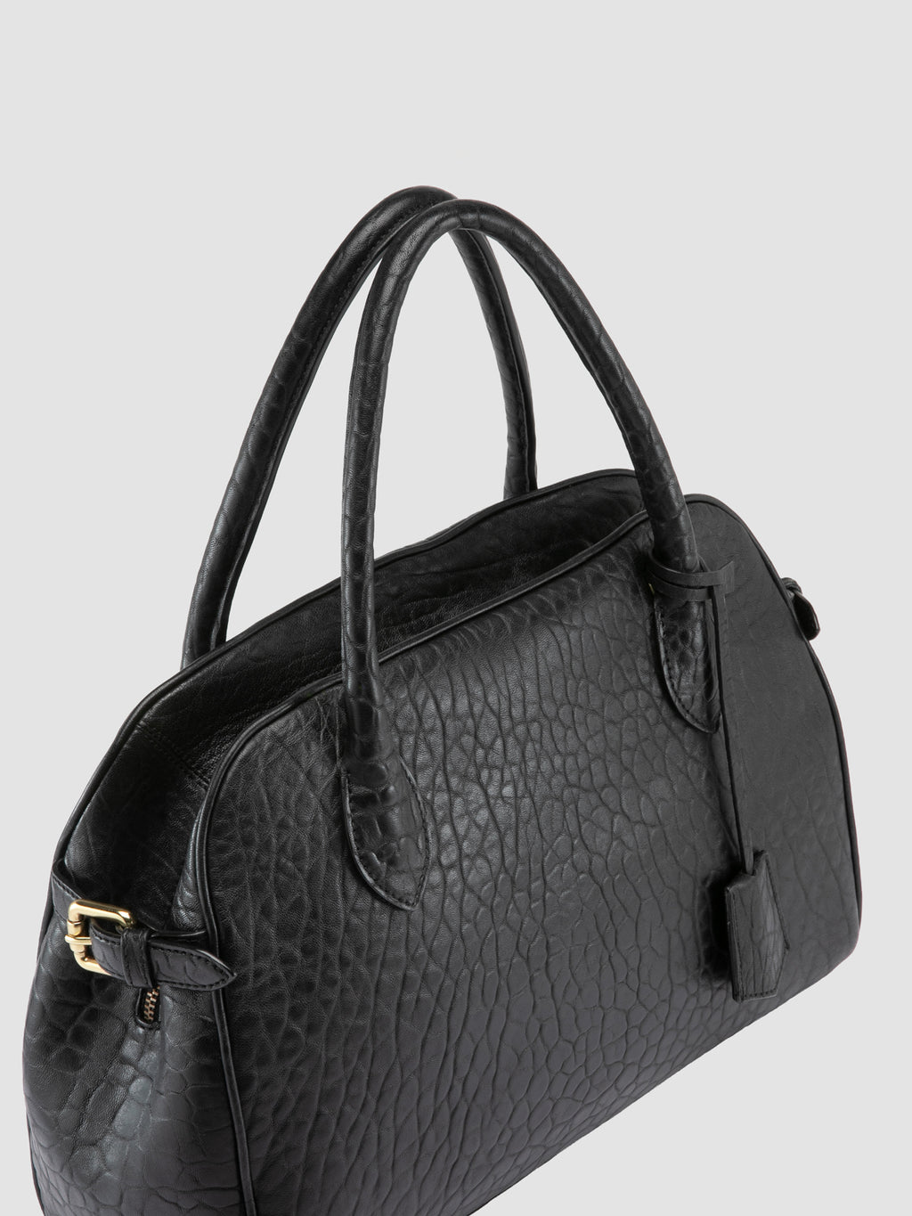 BOWLER 006 - Black Leather Shoulder Bag - image OCBBOW006FROG11000TU0 - 2