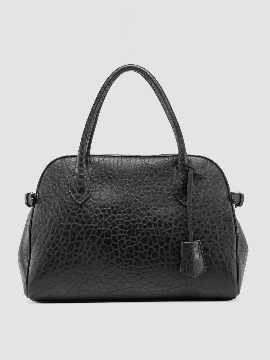 BOWLER 006 - Black Leather Shoulder Bag - image OCBBOW006FROG11000TU0 - 3