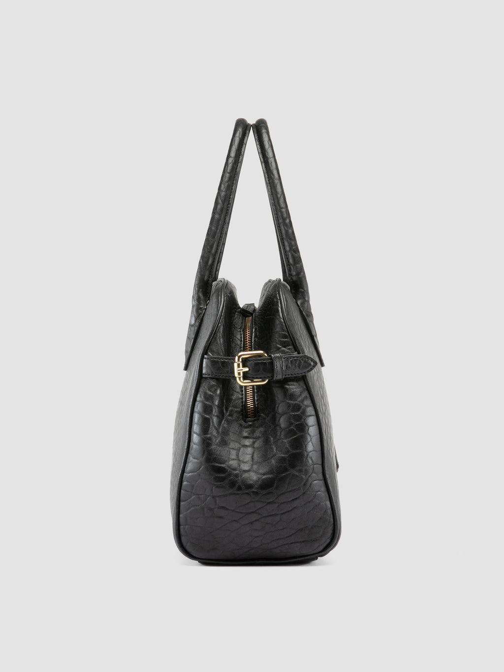 BOWLER 006 - Black Leather Shoulder Bag - image OCBBOW006FROG11000TU0 - 4