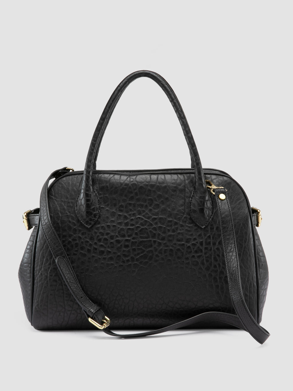 BOWLER 006 - Black Leather Shoulder Bag - image OCBBOW006FROG11000TU0 - 5