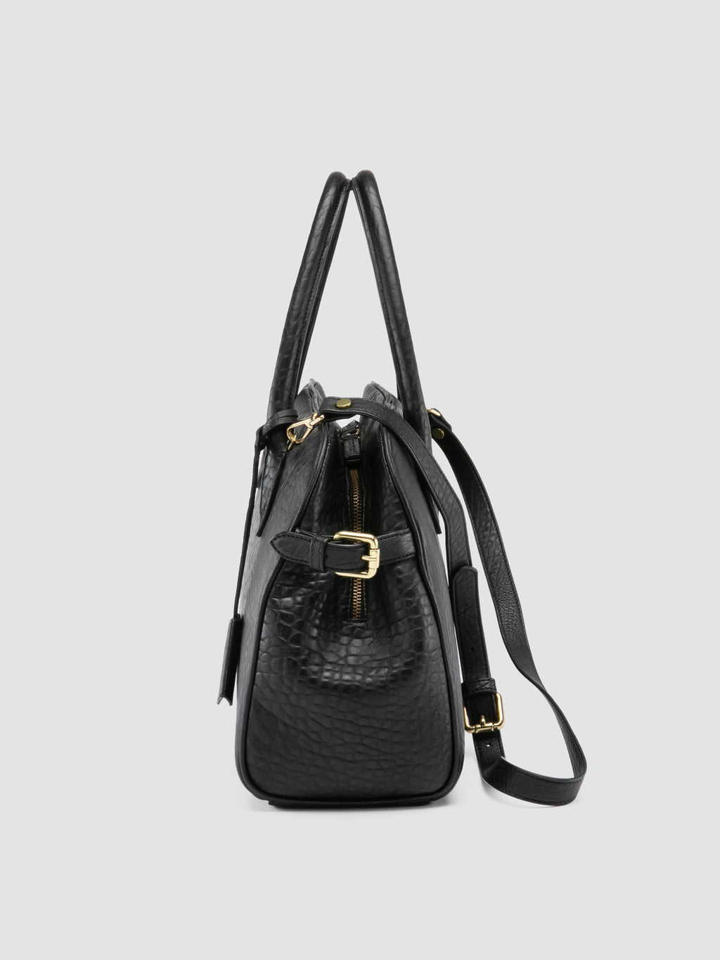 BOWLER 006 - Black Leather Shoulder Bag - image OCBBOW006FROG11000TU0 - 6