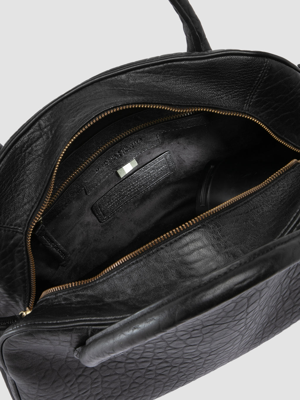 BOWLER 006 - Black Leather Shoulder Bag - image OCBBOW006FROG11000TU0 - 7