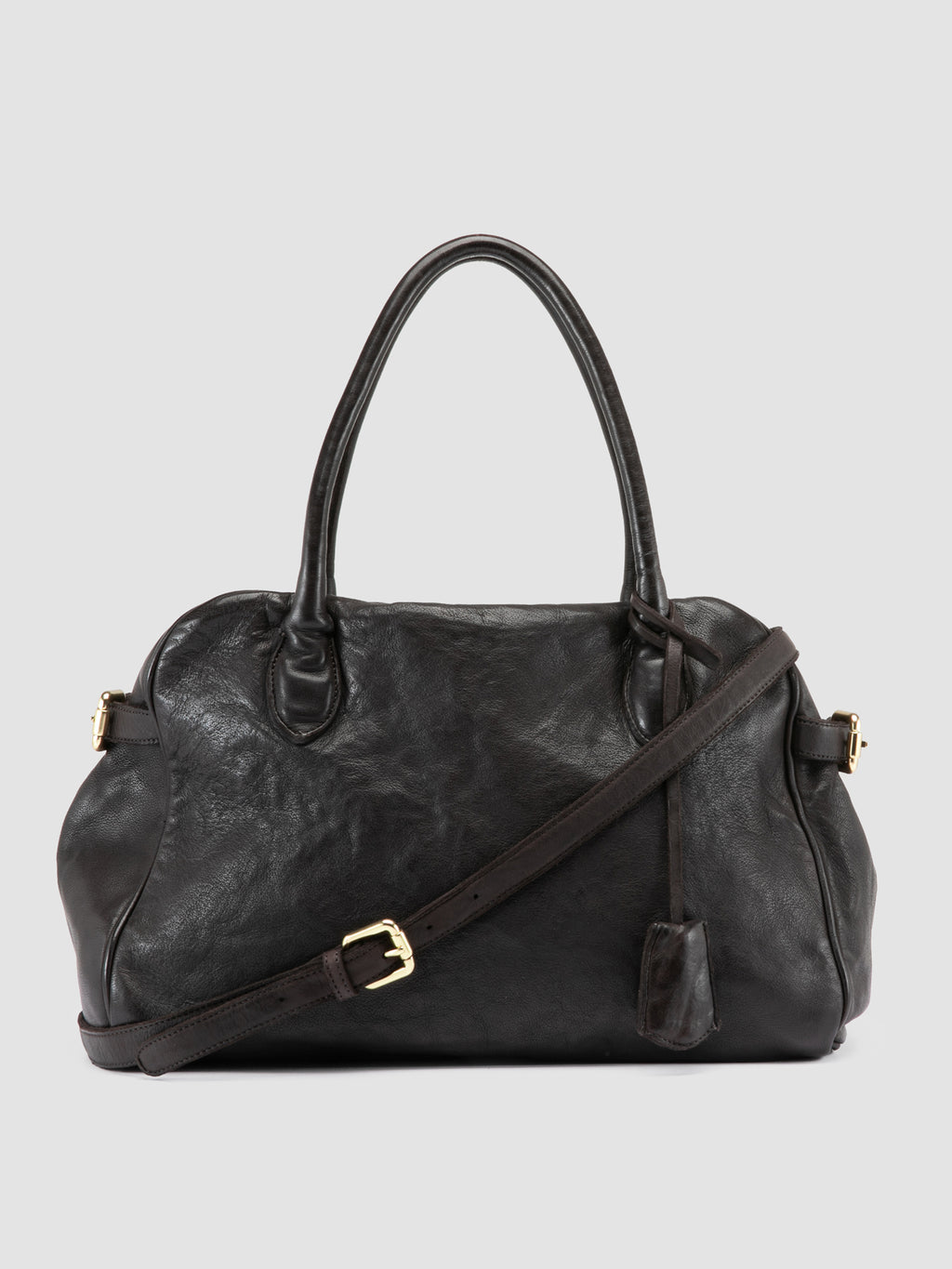 BOWLER 006 - Brown Leather Shoulder Bag - image OCBBOW006IGNISD215TU0 - 1