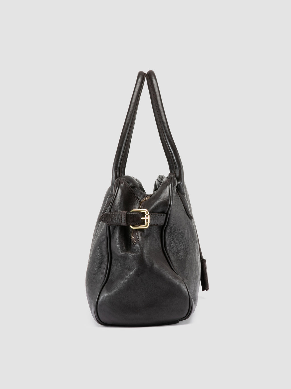 BOWLER 006 - Brown Leather Shoulder Bag - image OCBBOW006IGNISD215TU0 - 5